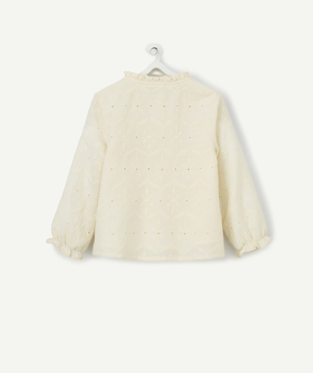 BLOUSE EN COTON ÉCRU AVEC BRODERIE ANGLAISE BÉBÉ FILLE