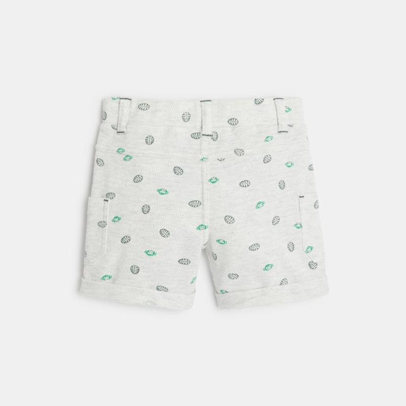 Short maille souple impression feuilles et singes vert bébé garçon Vert