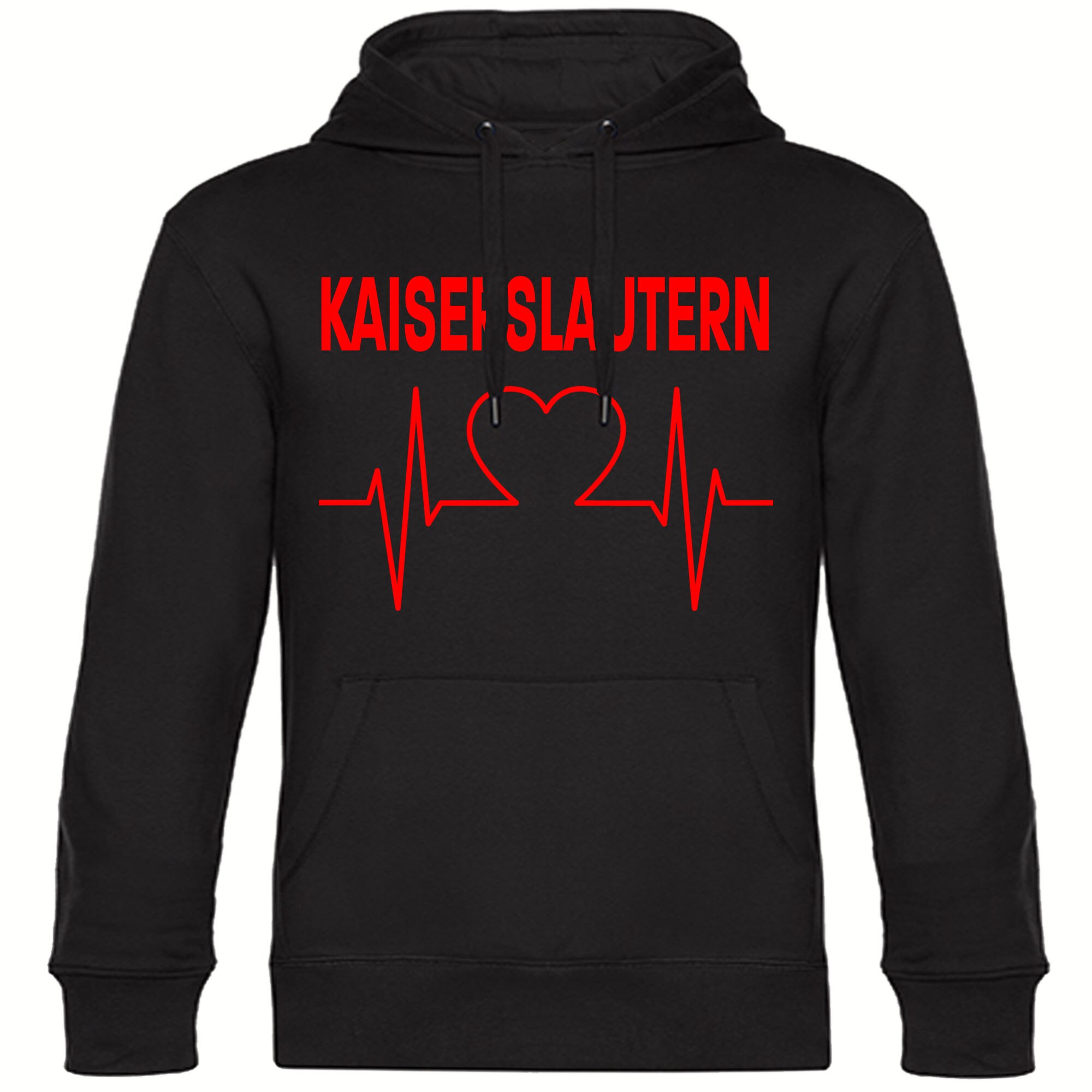 multifanshop® Kapuzen Sweatshirt - Kaiserslautern - Herzschlag - Druck rot