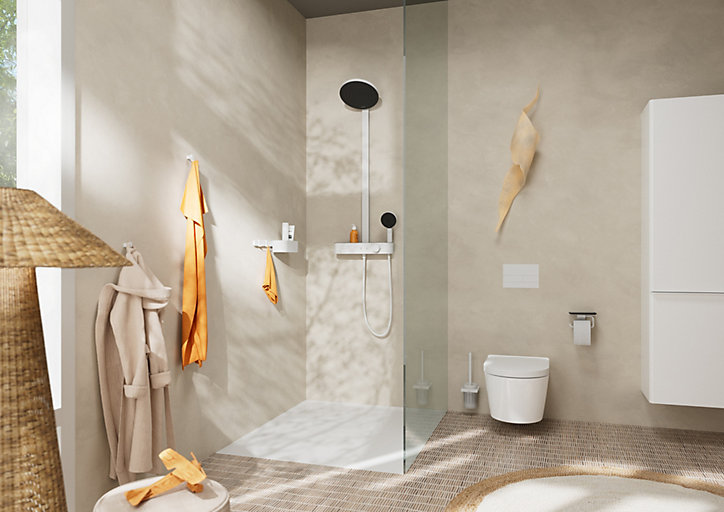 Porte-brosse WC mural blanc mat Hansgrohe