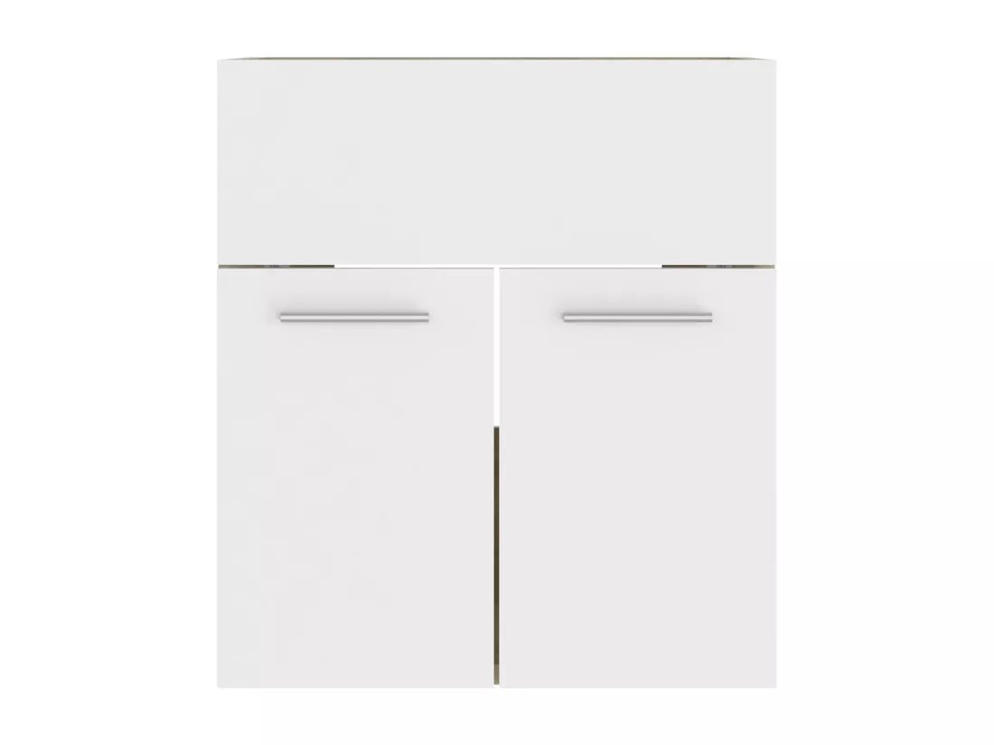 Armoire d'évier Blanc et chêne sonoma Bois d’ingénierie