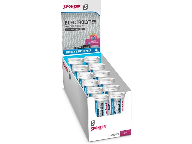 Sponser Electrolytes Tabs Berry, 12 Röhrchen Elektrolyt-Brausetabletten