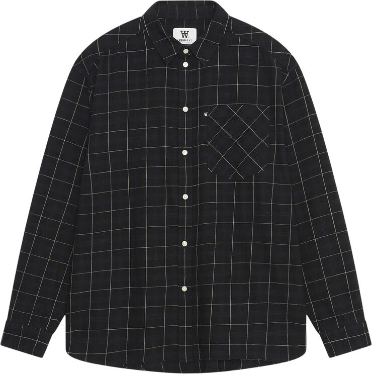 Wood Wood WWDay Check Light Flannel Shirt GOT Charcoal