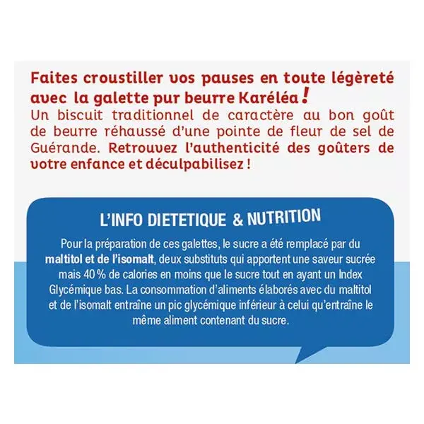 Karéléa Biscuits Sans Sucres Galettes Pur Beurre 150g