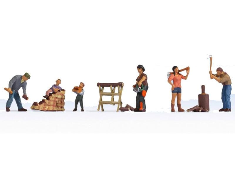 NOCH Figuren Holz machen 6 Stück, H0 Waldarbeiter Figuren für H0 Modelleisenbahnen