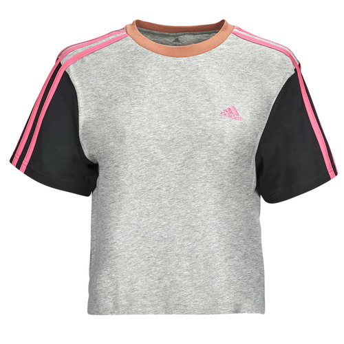 Adidas Sportswear - 3S CR TOP - Gris / Noir / Rose