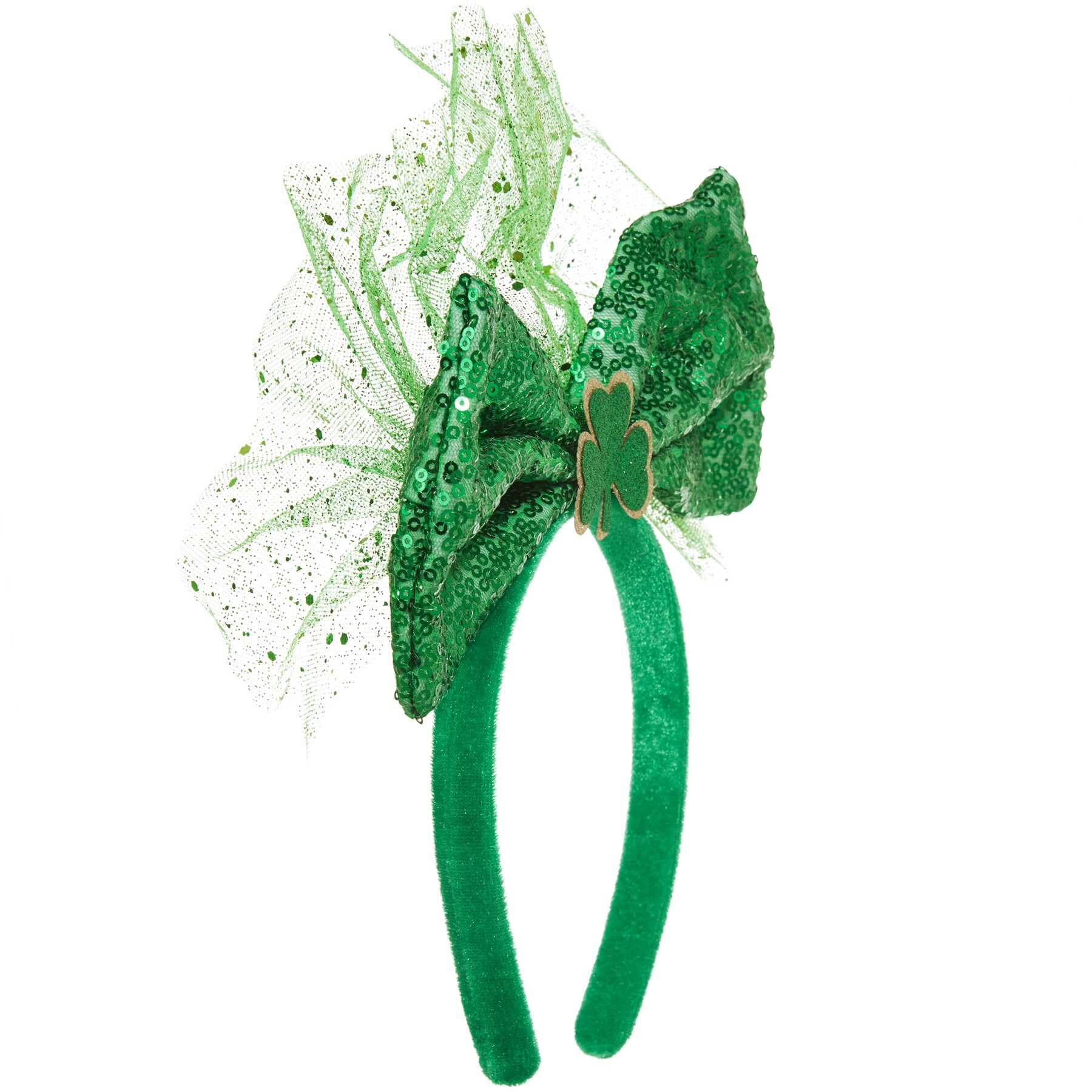 tectake® St. Patrick’s Day Kopfschmuck Schleife mit Pailletten