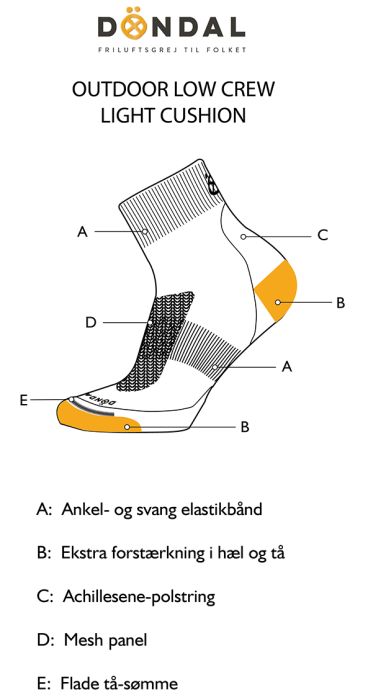 Outdoor Low Crew Light Cushion uldsokker