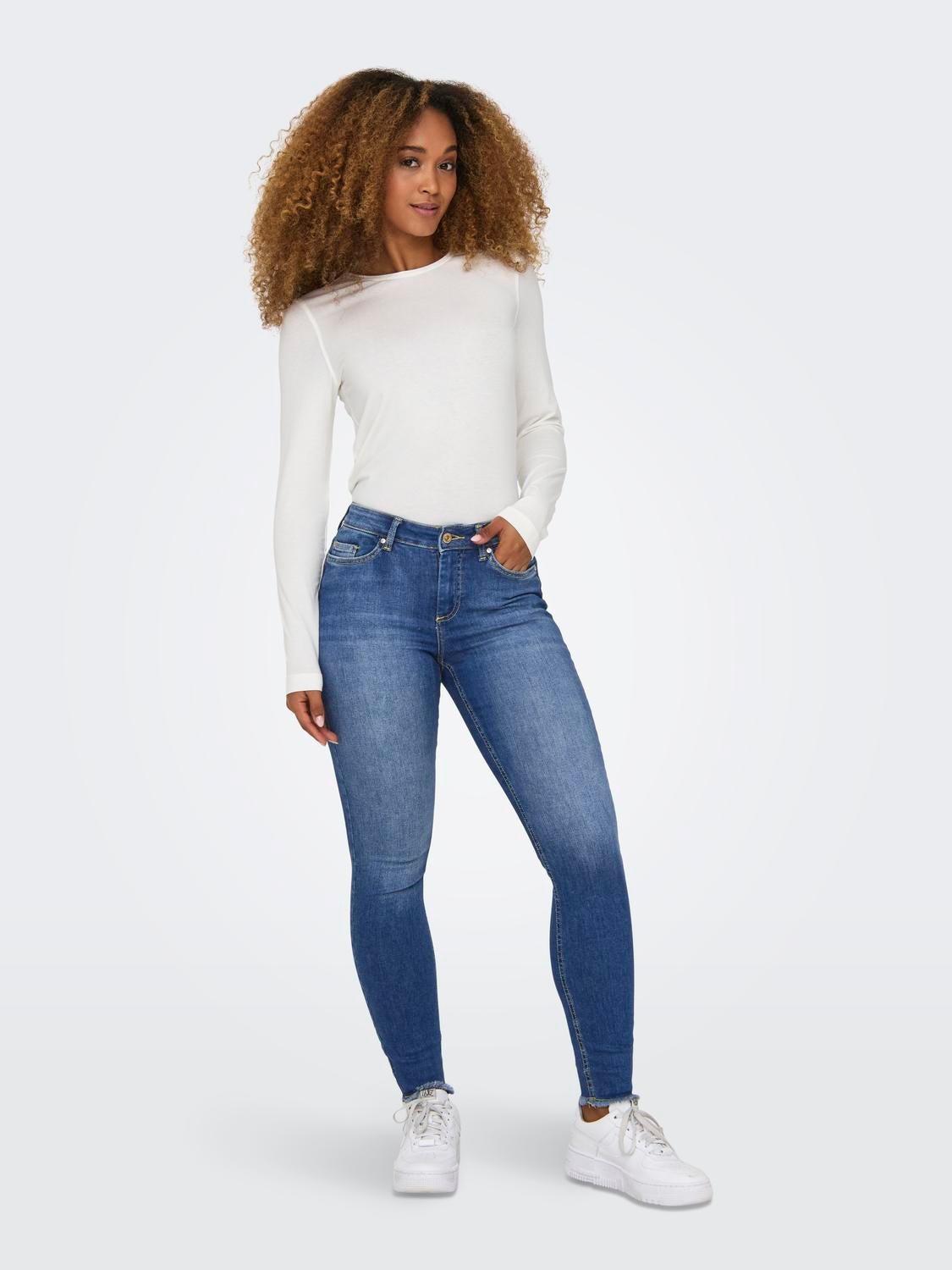 ONLBLUSH Mittlere Taille Skinny Fit Jeans Medium Blue Denim