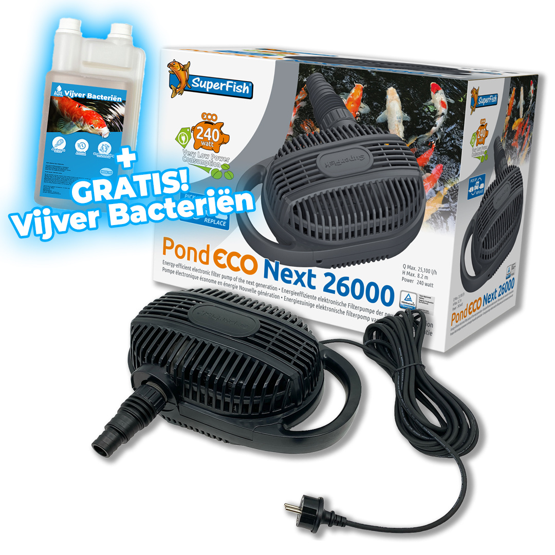 Superfish Pond Eco Next 26.000-240W   GRATIS Vijver Bacteriën!