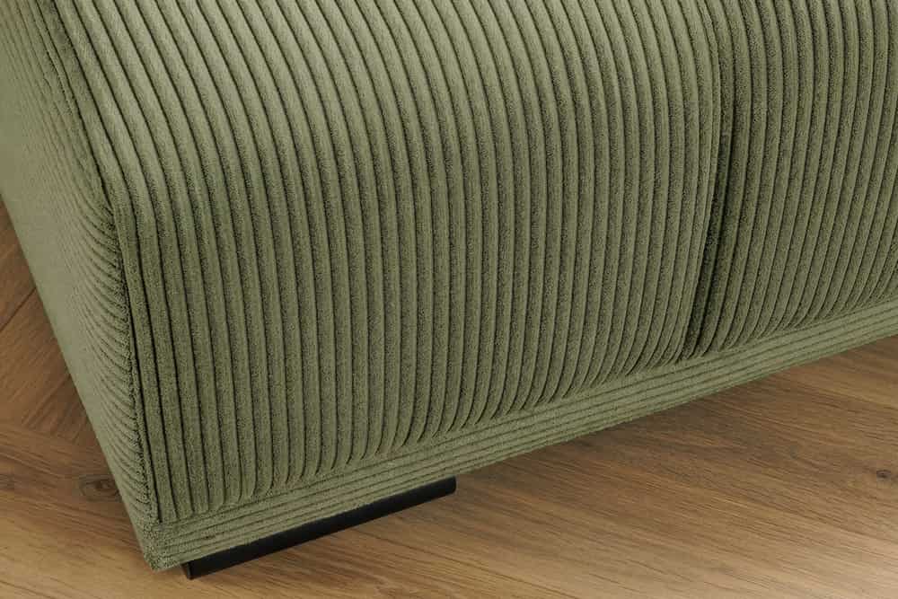 Moderner Hocker ELEGANCIA 110cm grün Cord mit Ziersteppung