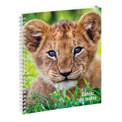 Cahier de textes spiralé Animaux - 17 x 22 cm - disponible dans différentes couleurs - Exacompta