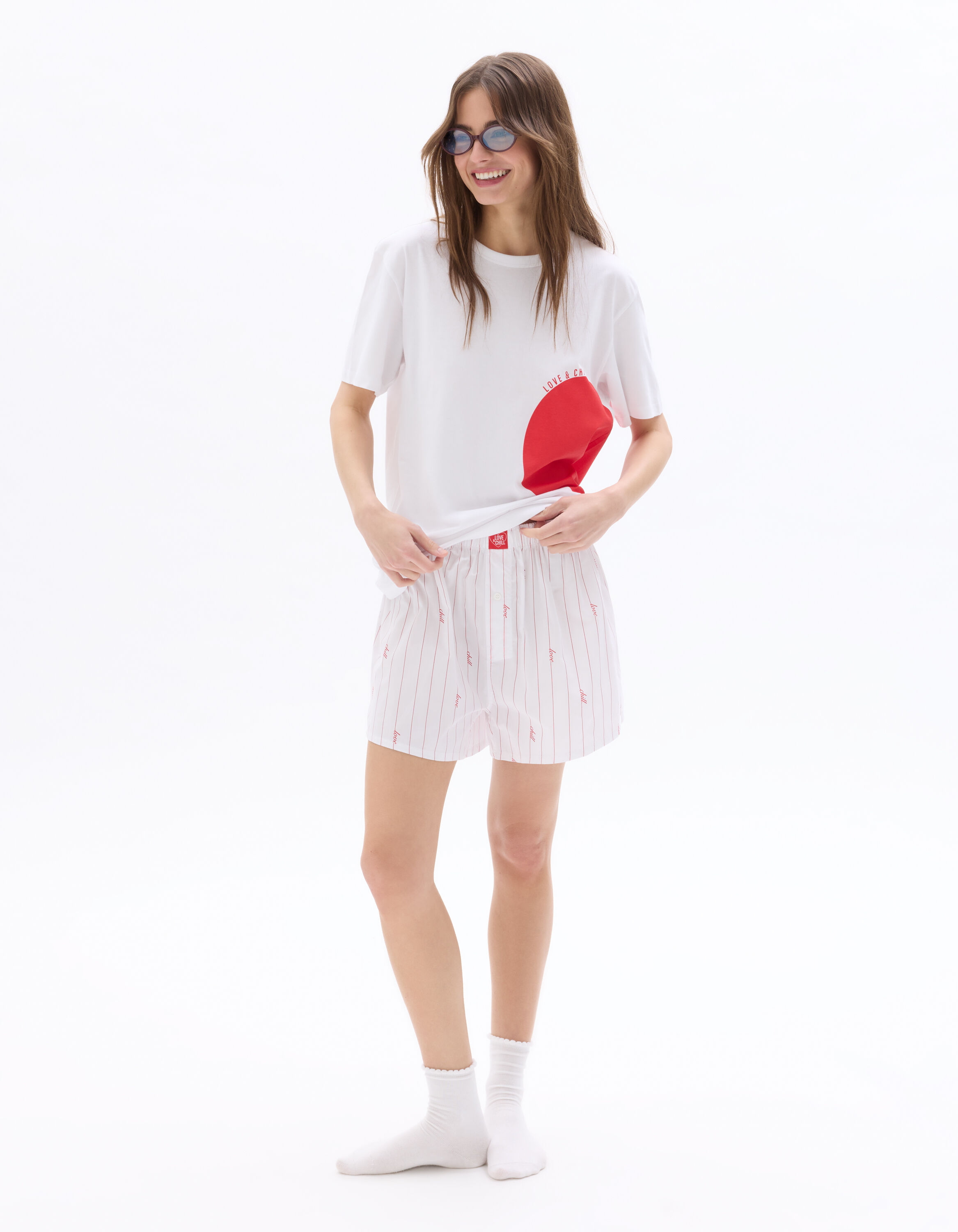 Pyjama femme Saint Valentin - blanc
