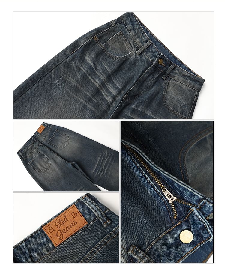 Denimot - High Rise Washed Wide Leg Jeans (diverse designs)