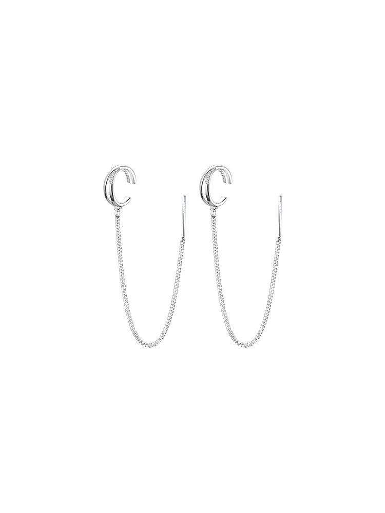 Toinianimos - Sterling zilveren manchetoorbel met ketting