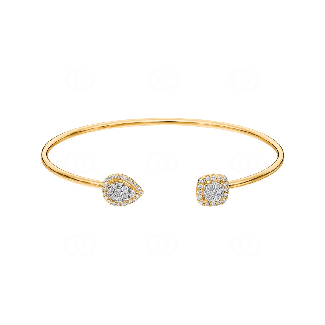 0.50 Karat Diamantarmreif offen 750/18 K Gelbgold