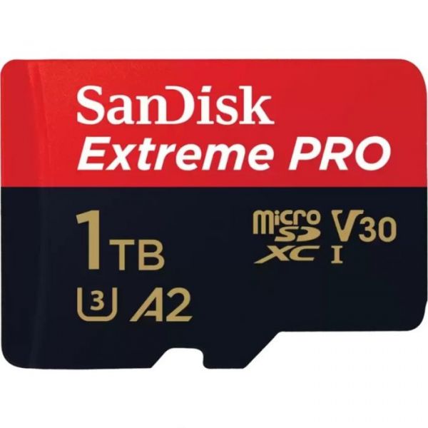SanDisk Extreme Pro Microsdxc 1TB   Sd Adapter   2 Years Rescuepro Deluxe Up To 200MB/s & 140MB/s Read/write Speeds A2 C10 V30 Uhs-i U3 - TSDSQXCD-1T00-GN6MA