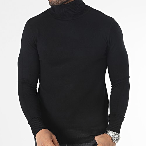 Pull Col Roulé Noir