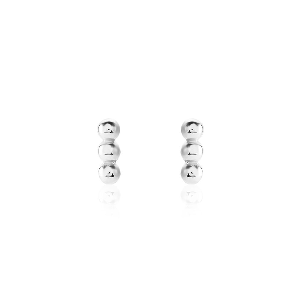 Boucles D'oreilles Puces Ina Argent Blanc