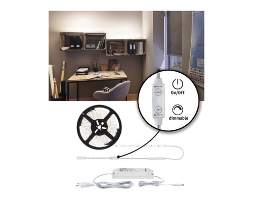 SimpLED Kant-en-klare stripset 5 m 50W 5500 lm 4000 K met snoerdimmer 360 gecoate LED's 24 V
