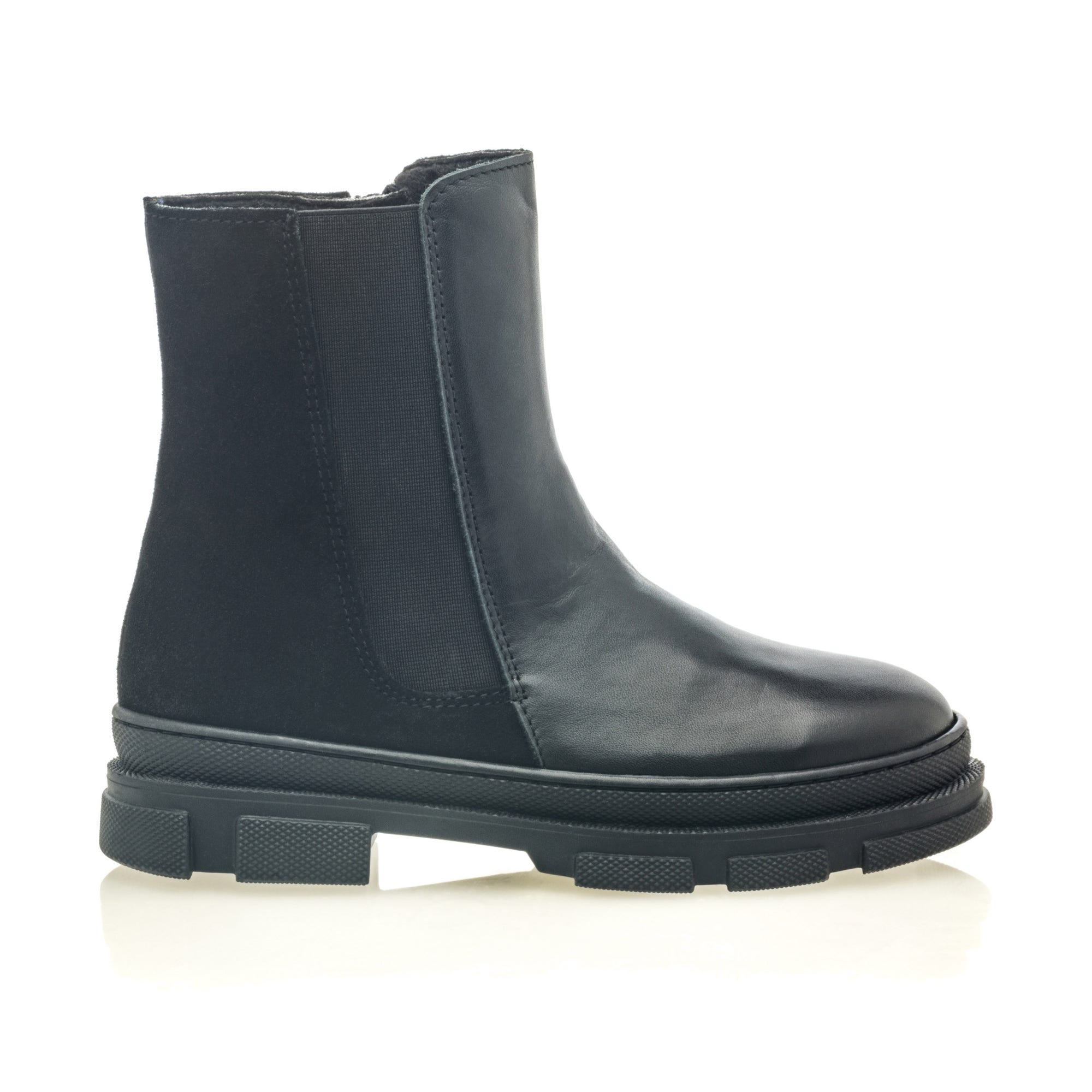Bottines Fille en cuir noir
