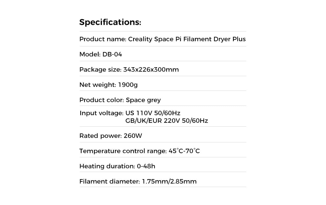 Creality 3D-Drucker »Space Dryer P+«