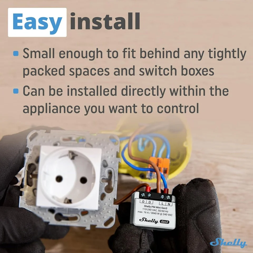 Shelly - PM Mini Gen3 (Dobbelt Pakke) - Kompakt Kraft til Dit Smarte Hjem