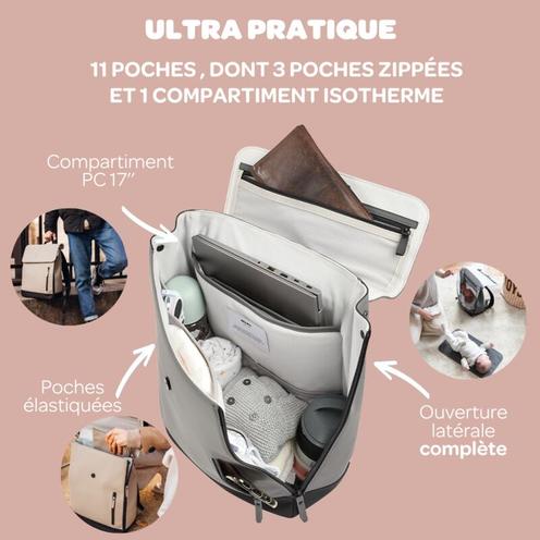 Sac à langer Oslo Gris Mineral - BEABA