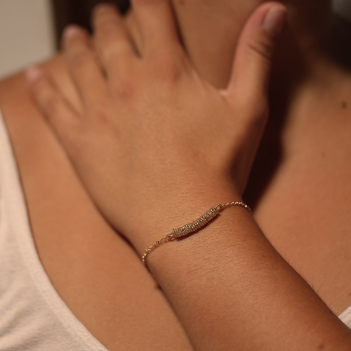 Bracelet Argent Rhodié Diamanté Giulia