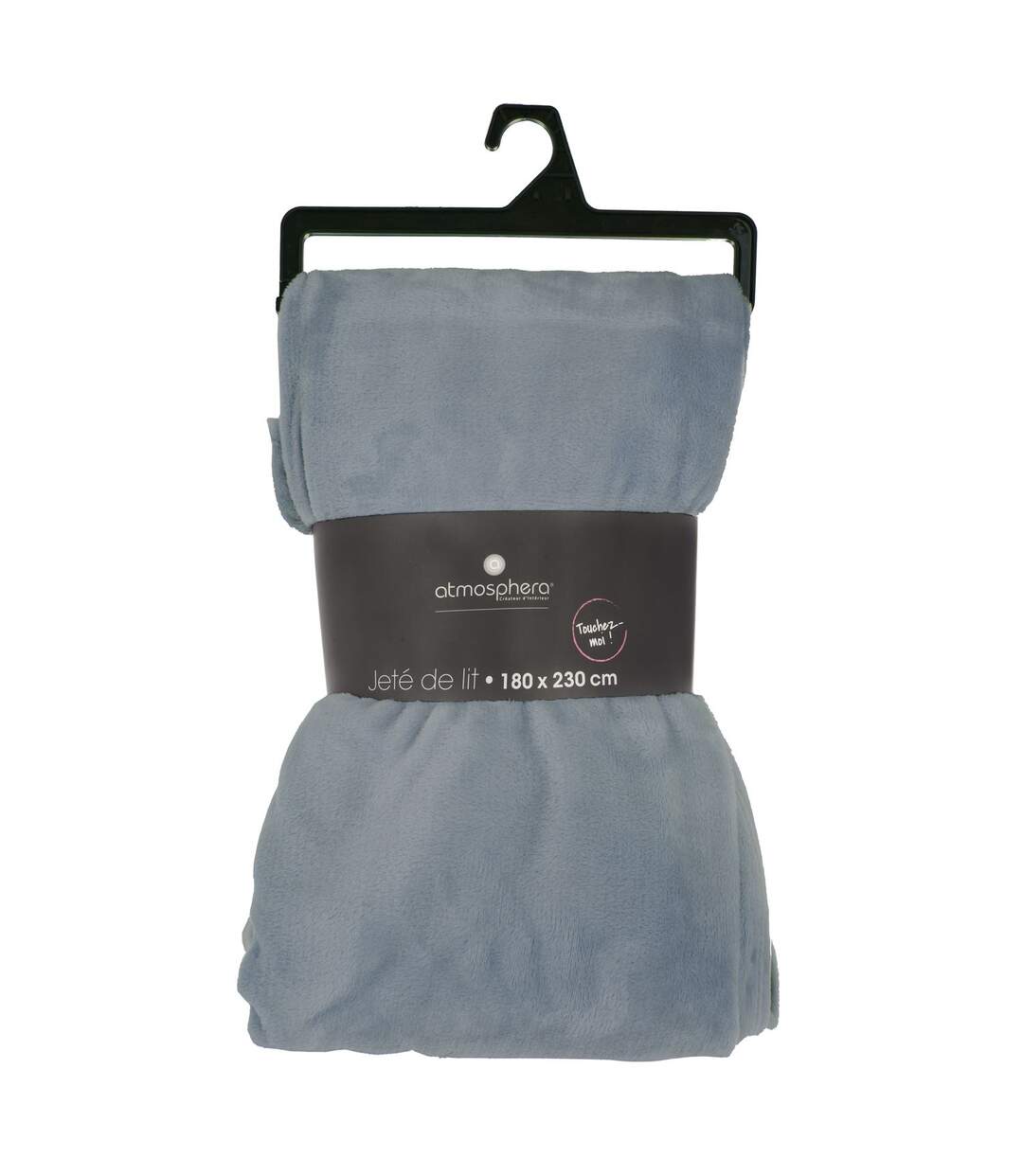 Grand Plaid en flanelle uni - 230x180 - Bleu Orage