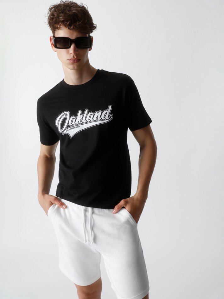 Bermuda básica de tecido atoalhado - Off-white