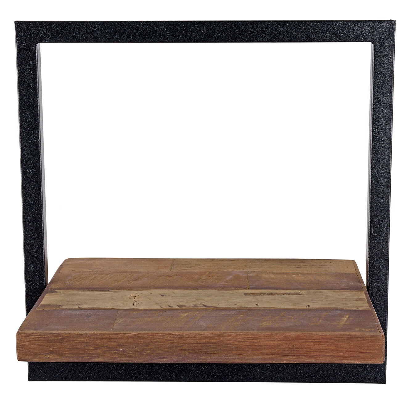 Macabane Étagère murale métal S Alida noir/marron - 35x25x35 cm