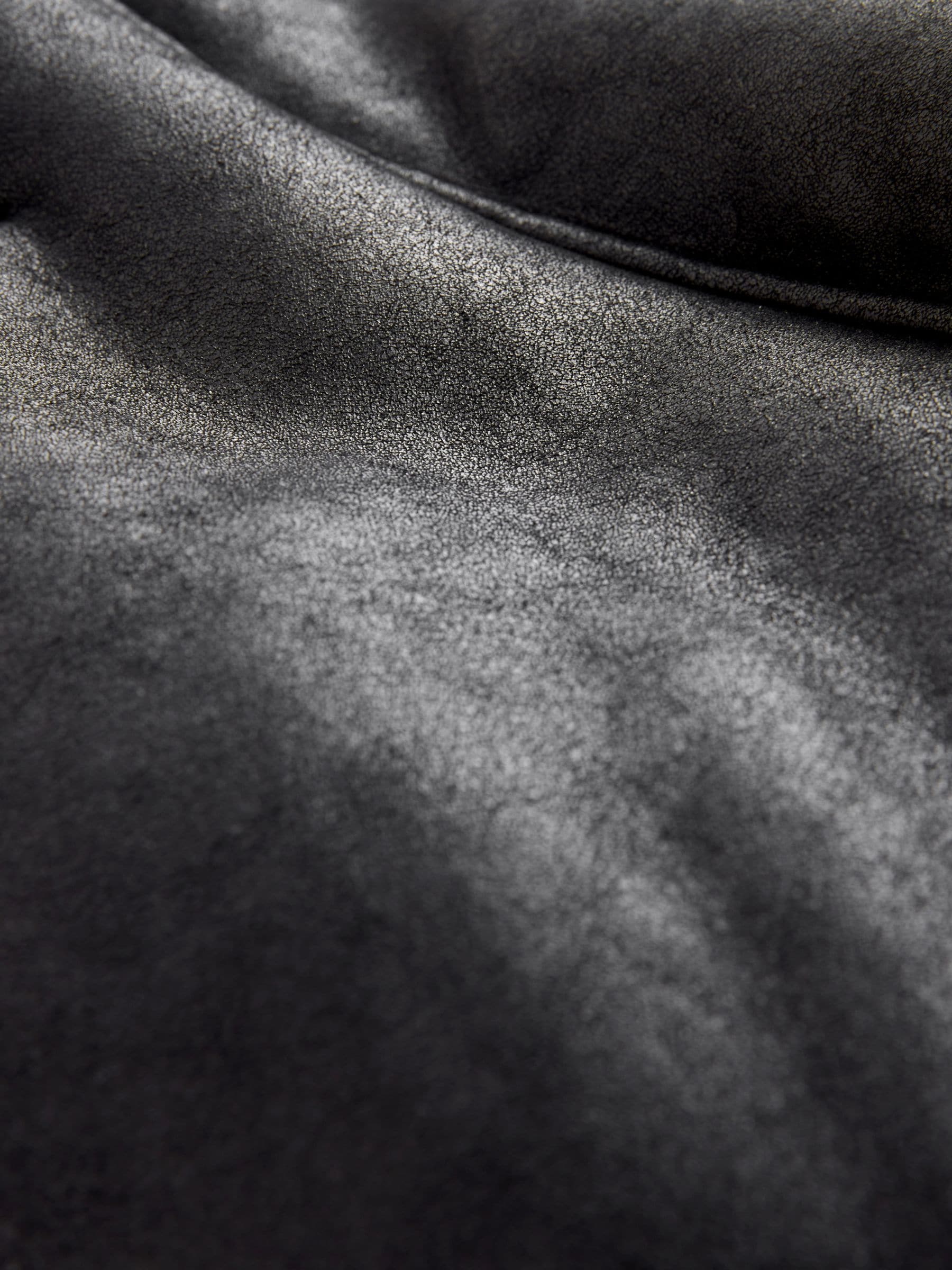 Zwart - Faux Shearling Cropped Aviator Jacket
