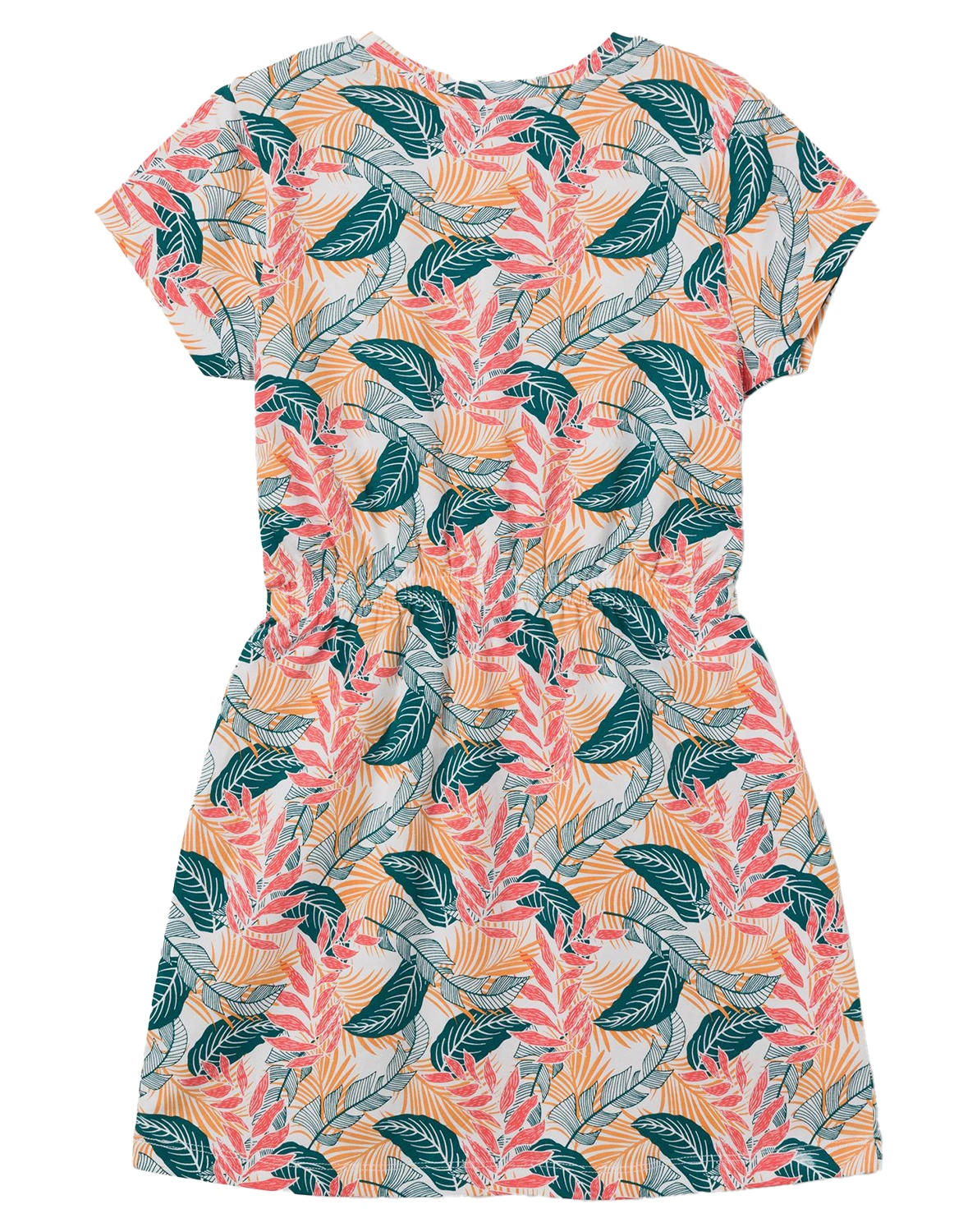 Kurzarmkleid NKFFOSKHI LEAVES in bright white