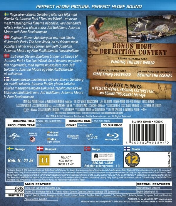 Jurassic Park 2 - The Lost World - Blu-Ray