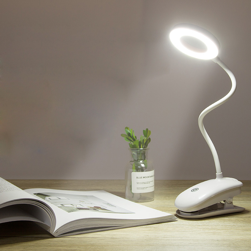 (43cm) Flexible Clip LED Lese Lampe Schwanenhals Dimmbar mit 3 Helligkeitsstufen und Touch Control - Warmweiss / Kaltweiss