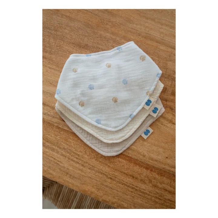 Soft Spot Bavoirs bandana en coton bio - Set de 3 | Seaside