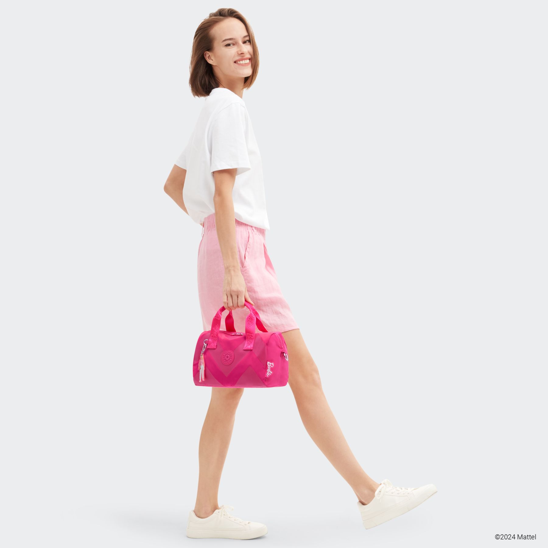 BINA M Sac à main moyen Barbie™ avec bandoulières amovibles et réglables - Power Pink
