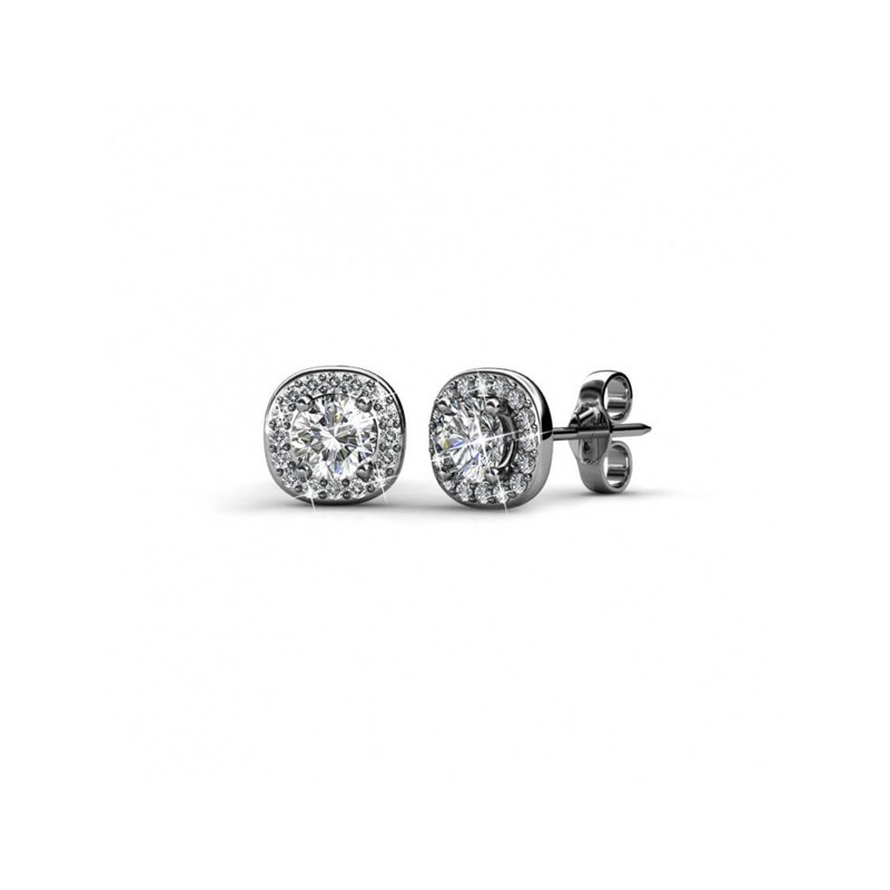 Boucles d'oreilles Cushy - Argenté et Cristal