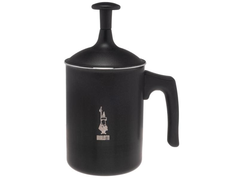 Bialetti Milchschäumer Tuttocrema 6 Tassen, Schwarz Milchaufschäumer für Latte Macchiato oder Cappuccino
