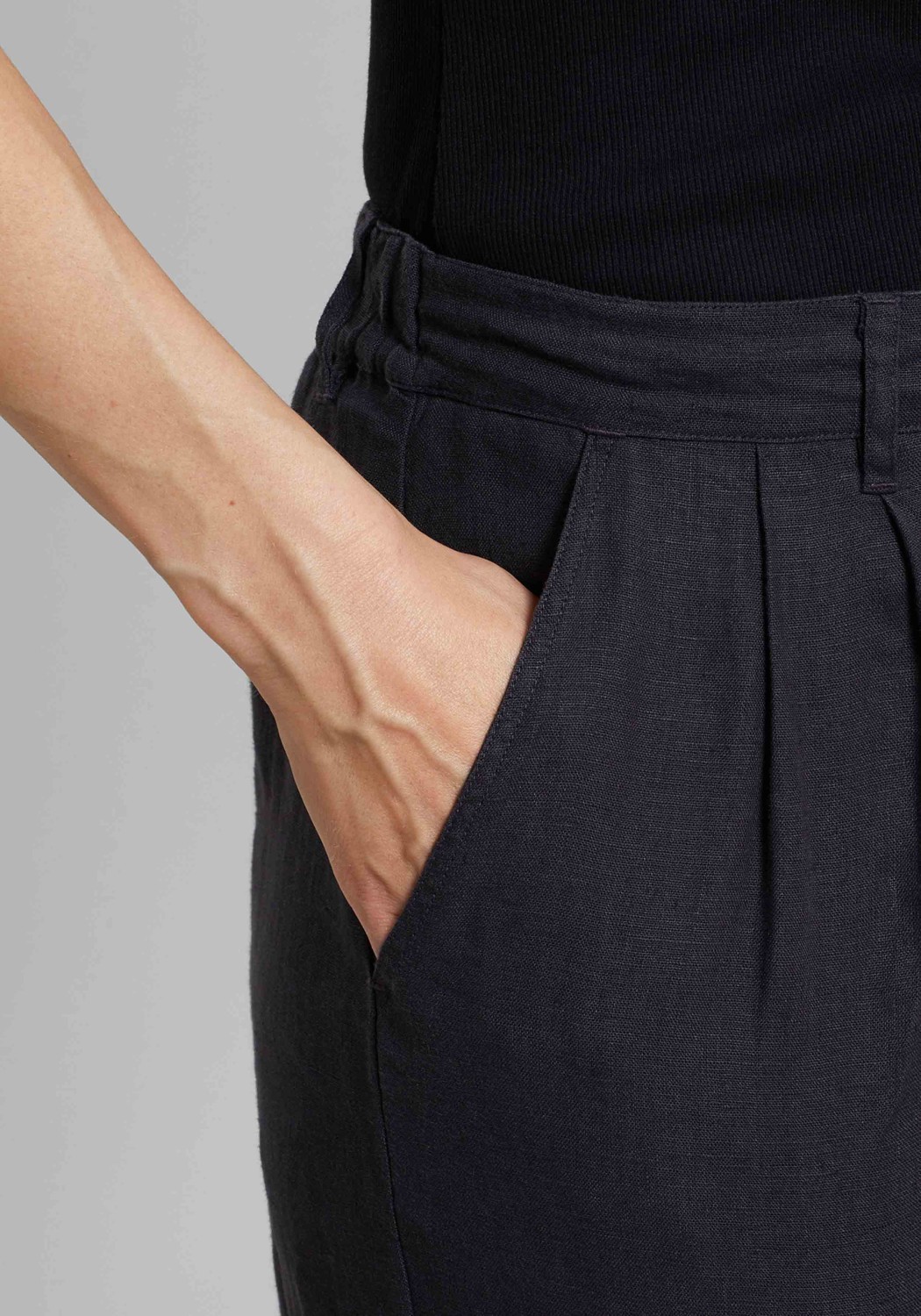 Dedicated Leinenhose Vickleby Phantom Black