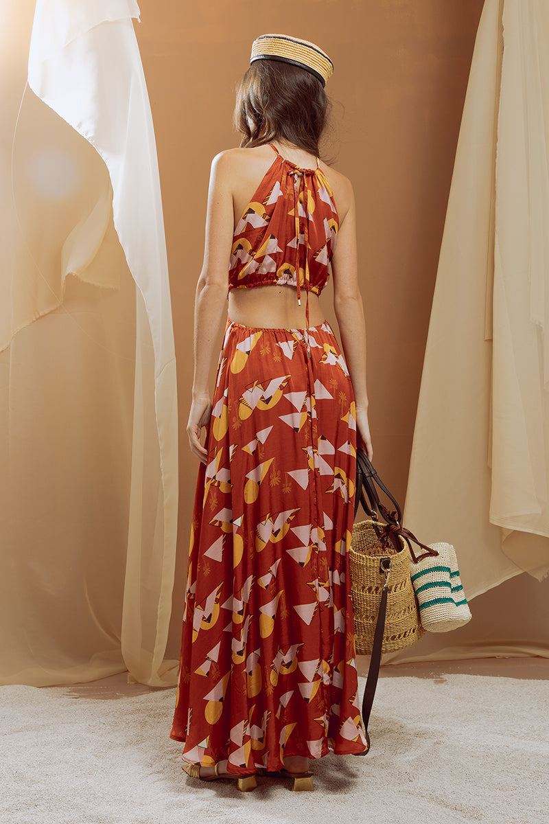 Robe maxi découpée