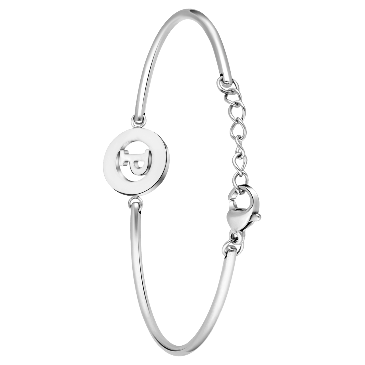 Stalen armband met letter - P