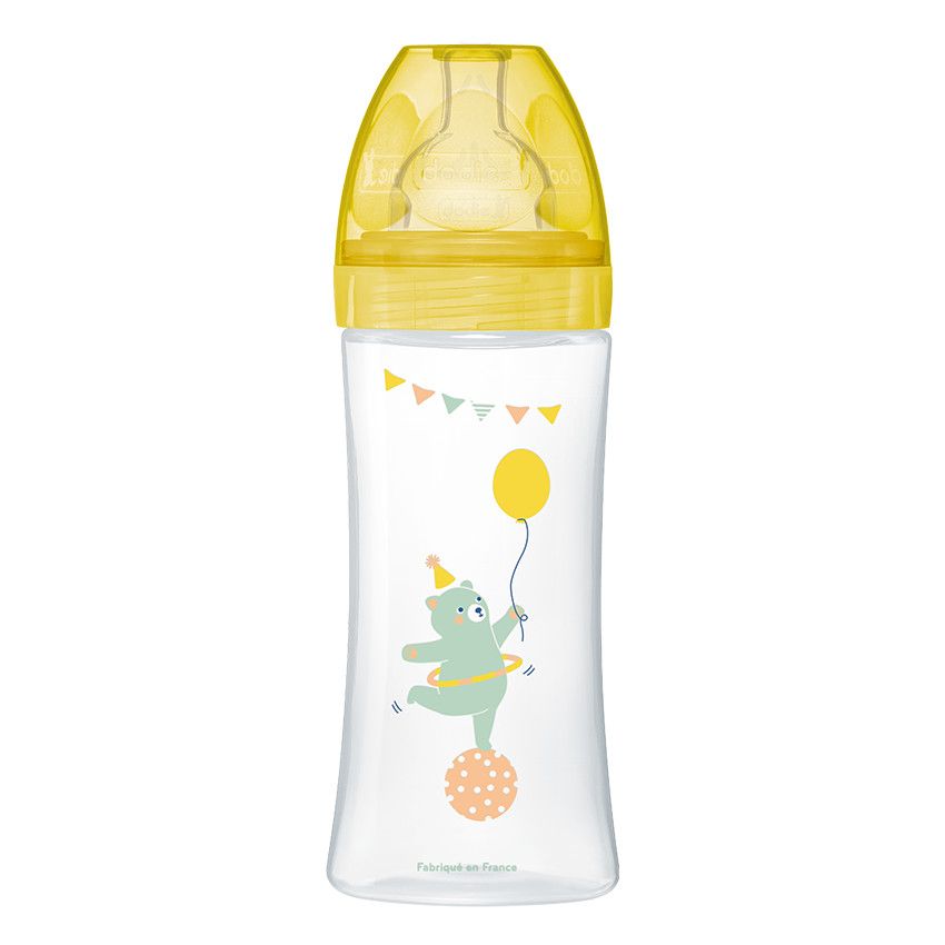 Biberon anti-colique Sensation+ 330ml +6mois débit 3 - Cirque - Ecru