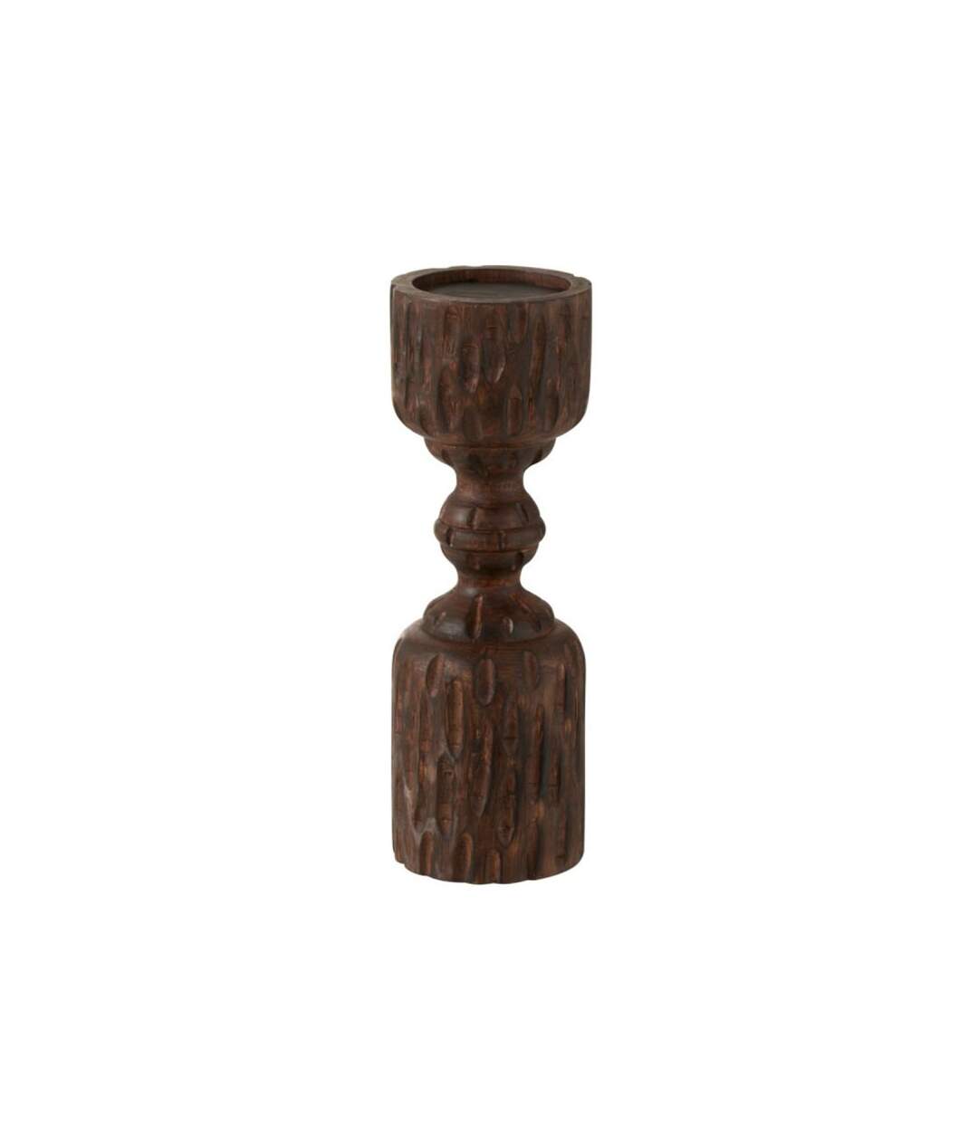Paris Prix - Bougeoir Déco En Bois pilier 30cm Marron
