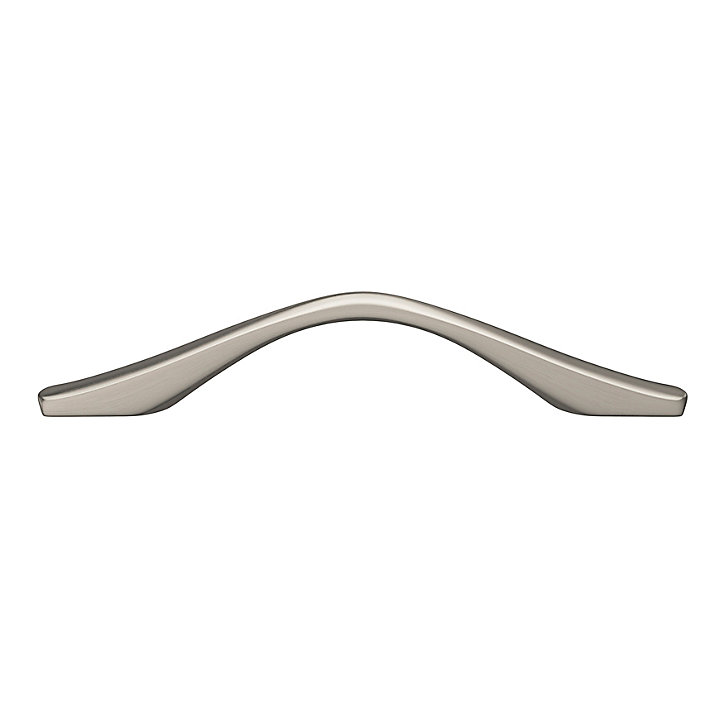Poignée de meuble nœud GoodHome Ruis effet nickel satin gris l.137mm x l.10mm x H. 25mm entraxe 96mm