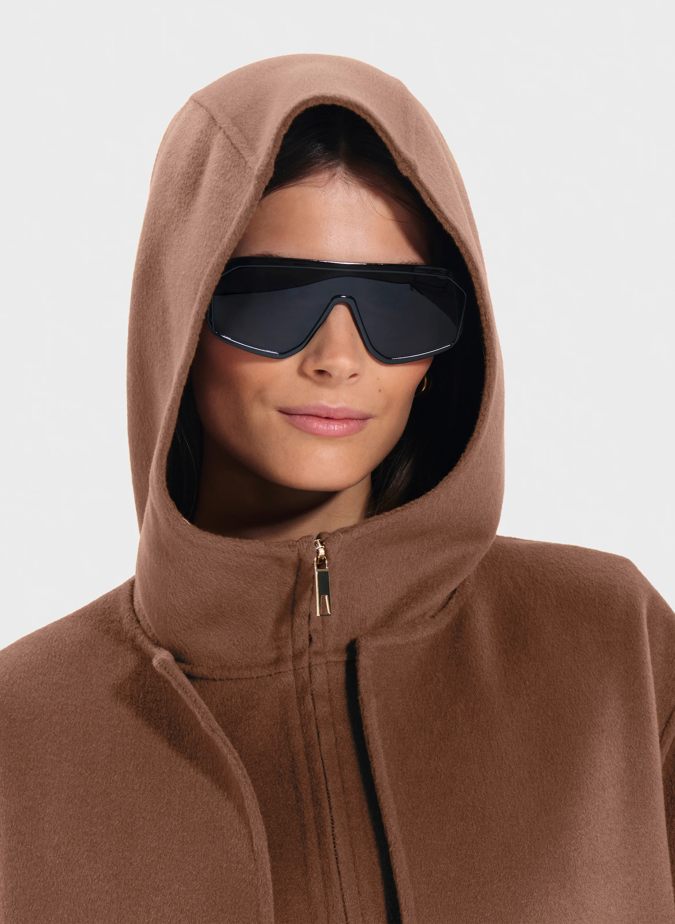 GELIA - Gilet sans manches à capuche en laine mélangée | Beige