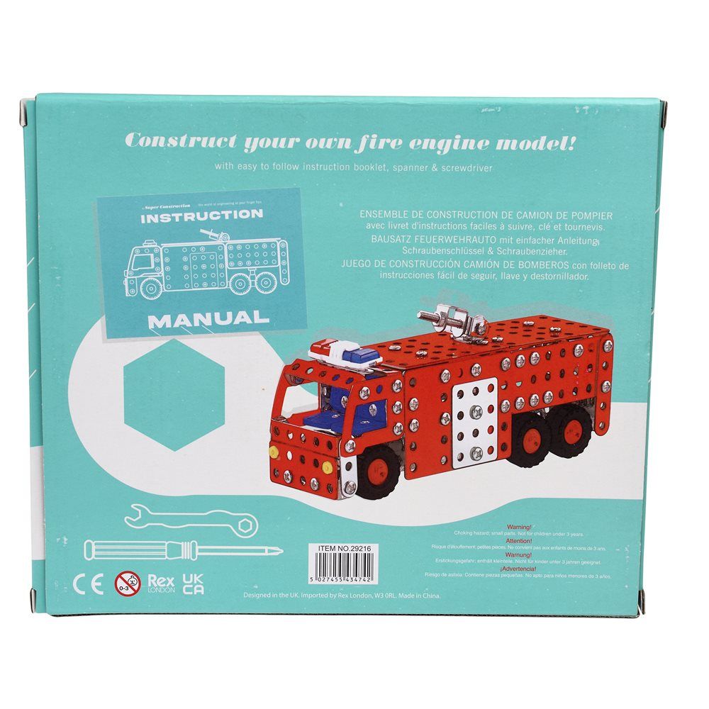 Jeu de construction camion de pompier Rex London