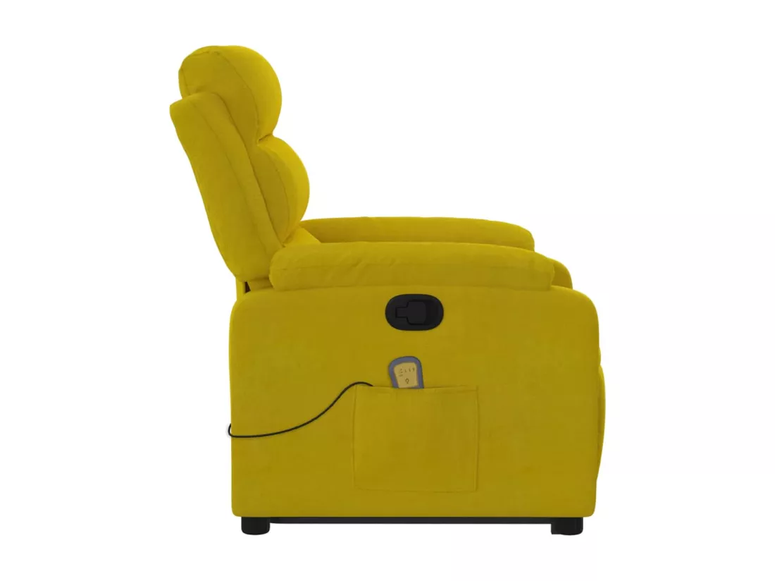 Fauteuil massant inclinable Jaune Velours