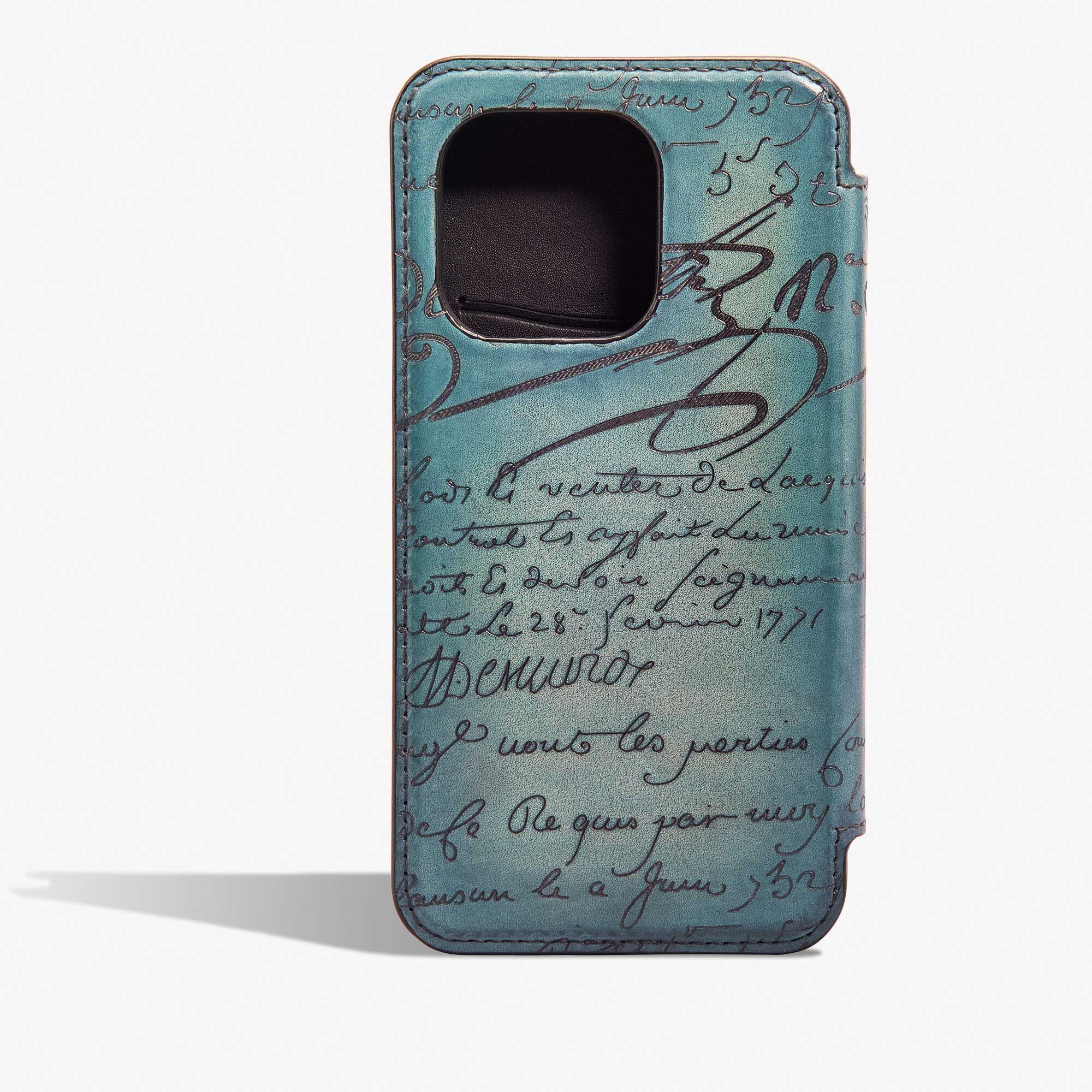 Étui iPhone 15 Pro Folio En Cuir Scritto